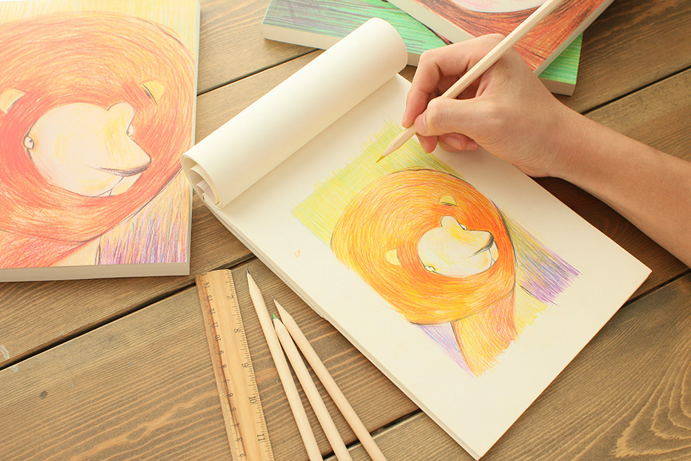 聚点文具 t182学生必备呆萌物16k 涂鸦本 素描本 记事本 80页批发