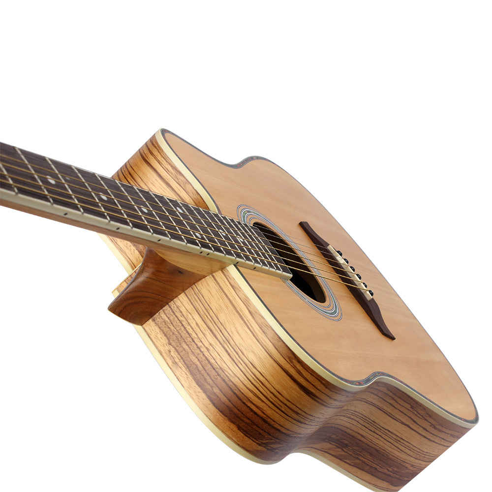 irin 民谣吉他 41寸缺角吉他 斑马木 吉他 乐器 木吉他 批发