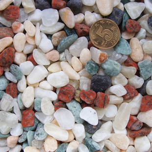 天然石子鱼缸雨花石鹅卵石水族箱水磨多色小石头铺底微景观