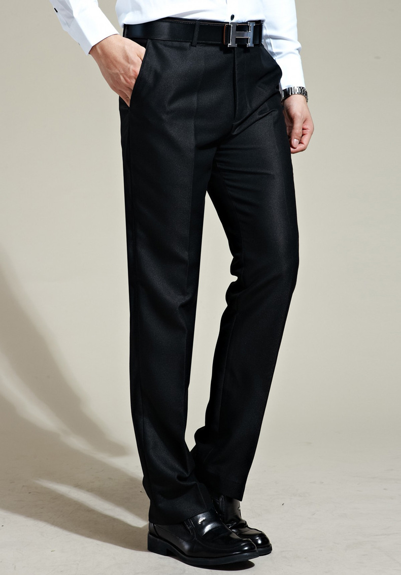 经典斜纹男裤西裤 中青年修身男士西装裤免烫商务直筒夏季男西裤