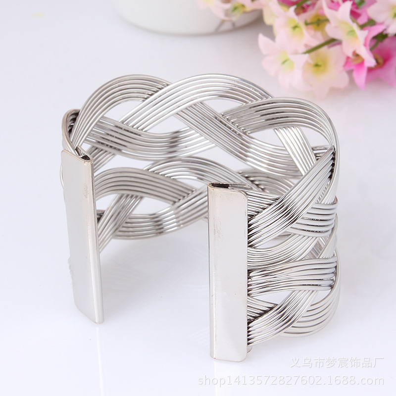 新款首饰时尚 开口铁丝手工制作手镯p