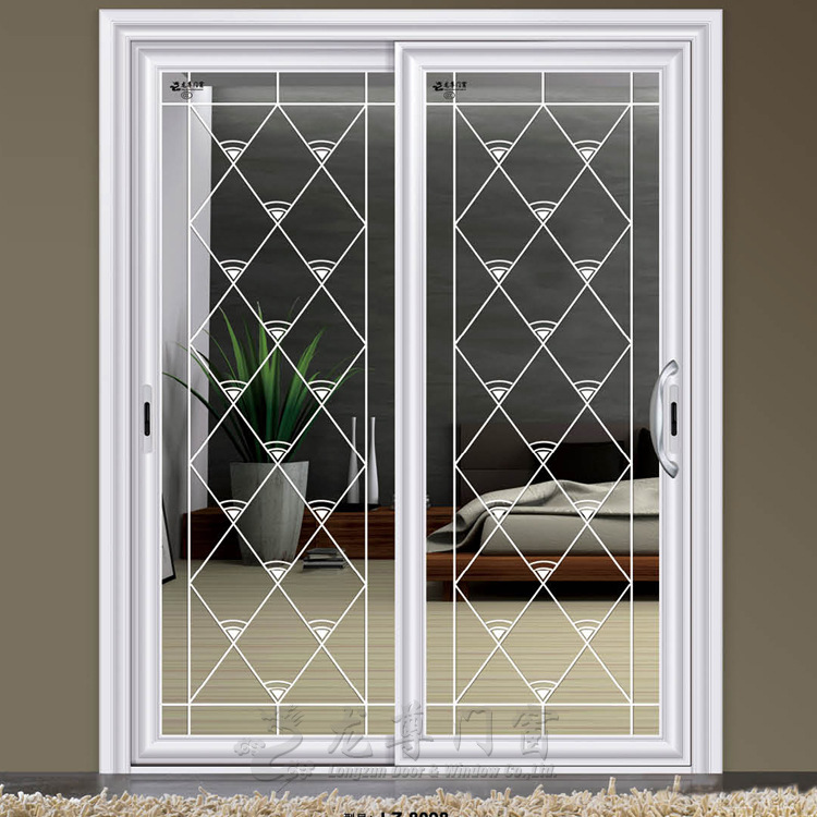 钢化玻璃阳台铝合金推拉门吊趟移门欧式风格客厅推拉门