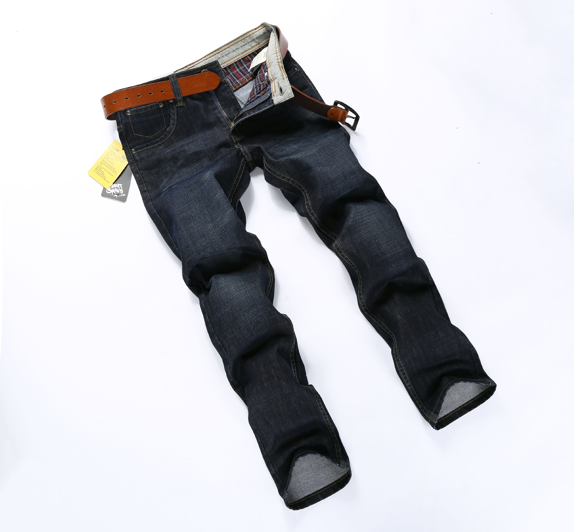 男式牛仔裤 男士直筒宽松新款 秋冬加肥大码牛仔长裤网店代发