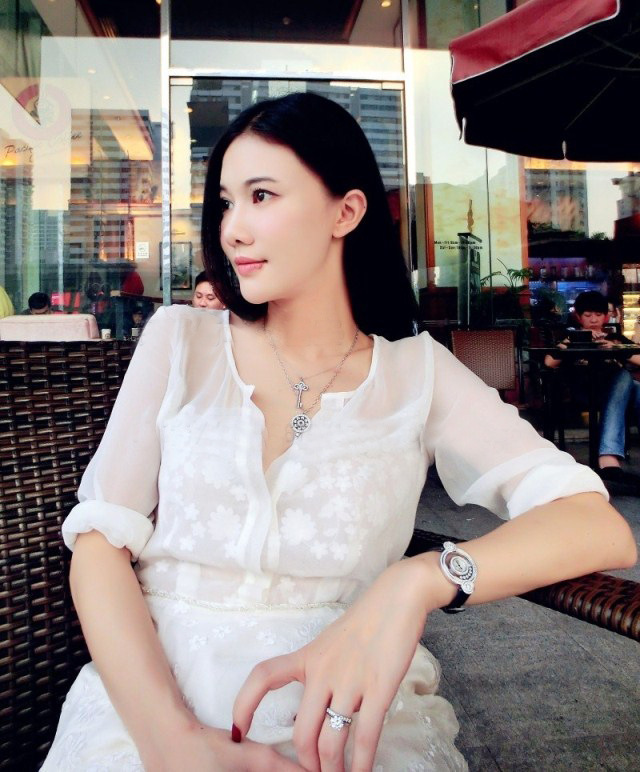 刘钰懿同款春款气质ol长袖v领刺绣蕾丝白色真丝雪纺连衣裙a字裙女