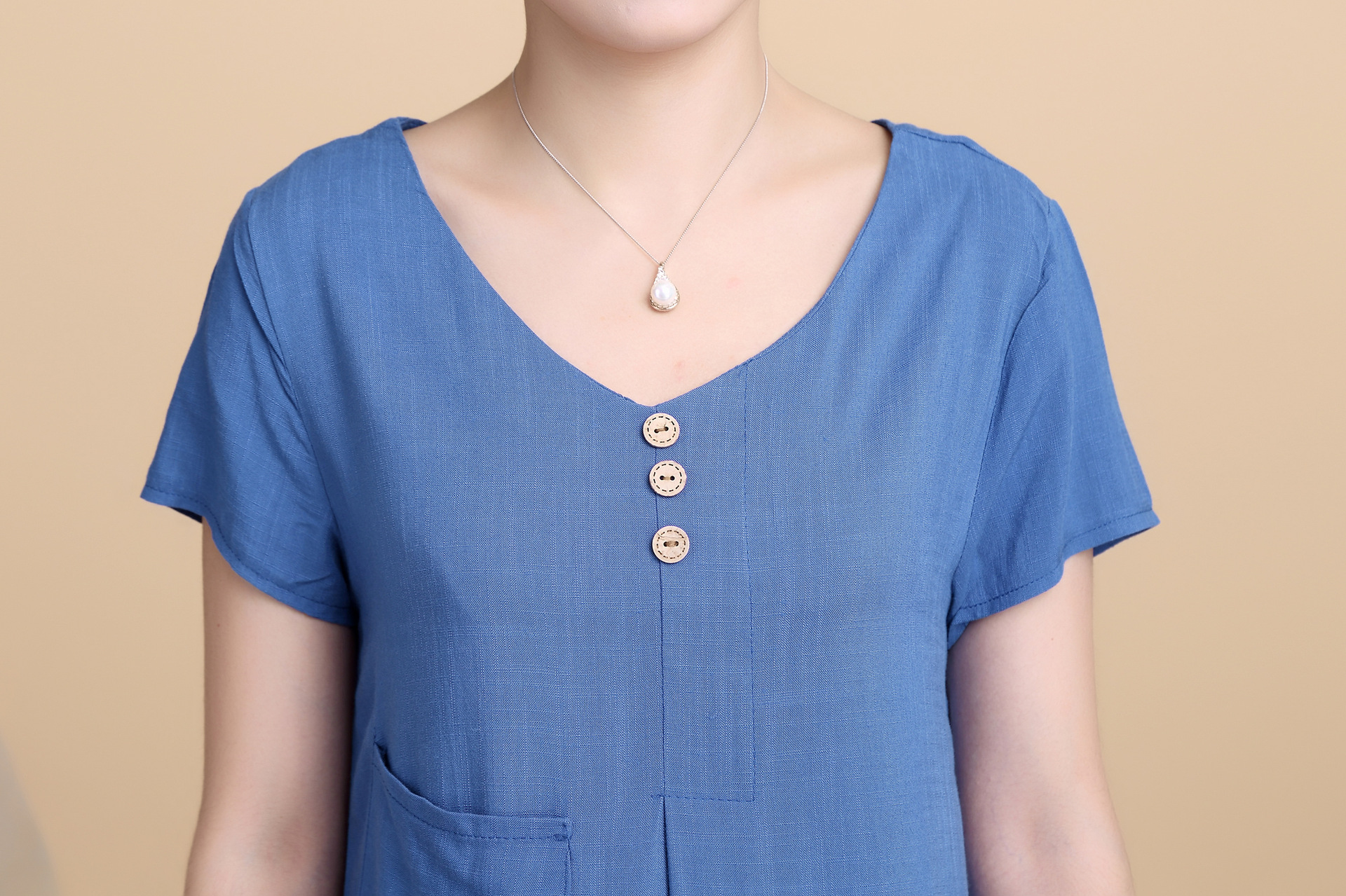 中老年女装-批发新款中老年短袖心领韩版女式t恤 中年