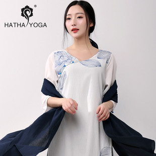 哈他2015新款 预售 青莲沉香瑜伽服套装禅服居士服女款瑜珈大师服