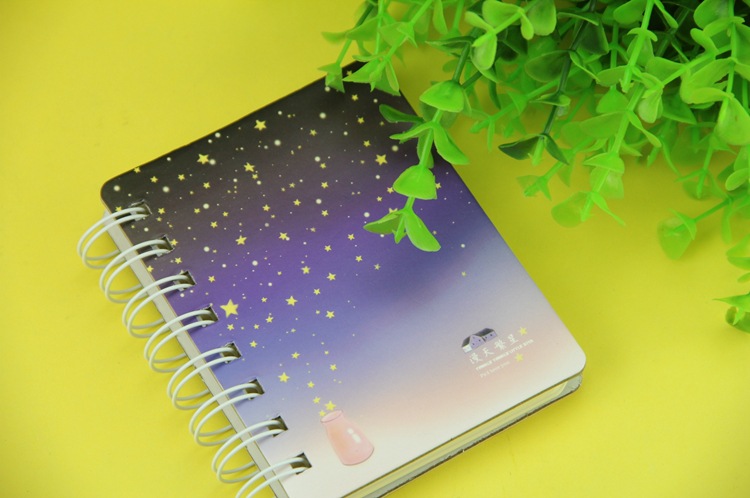 时尚创意文具 浪人100k-102页 侧翻 漫天繁星线圈本便签本w15044