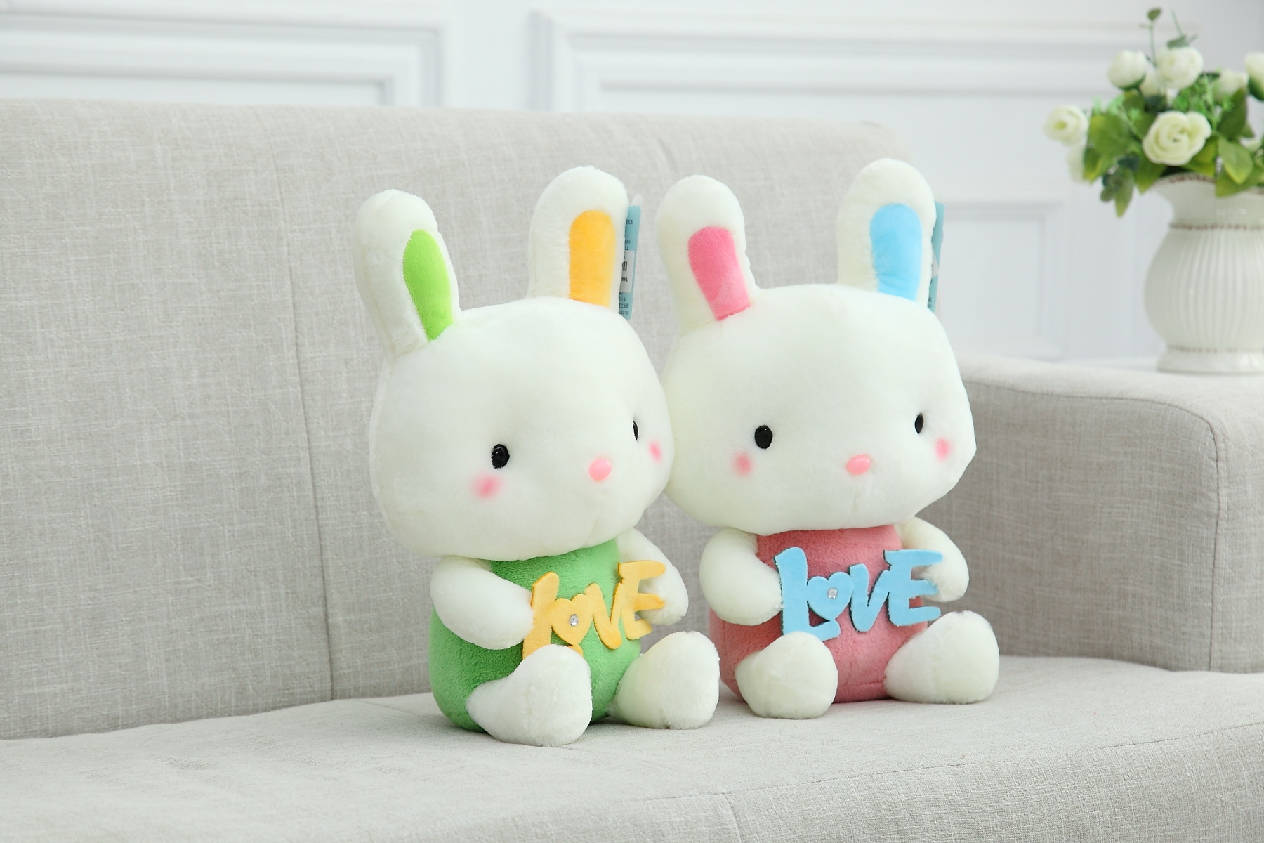 厂家直销 卡通可爱love兔子咪咪兔娃娃公仔儿童生日礼物毛绒玩具