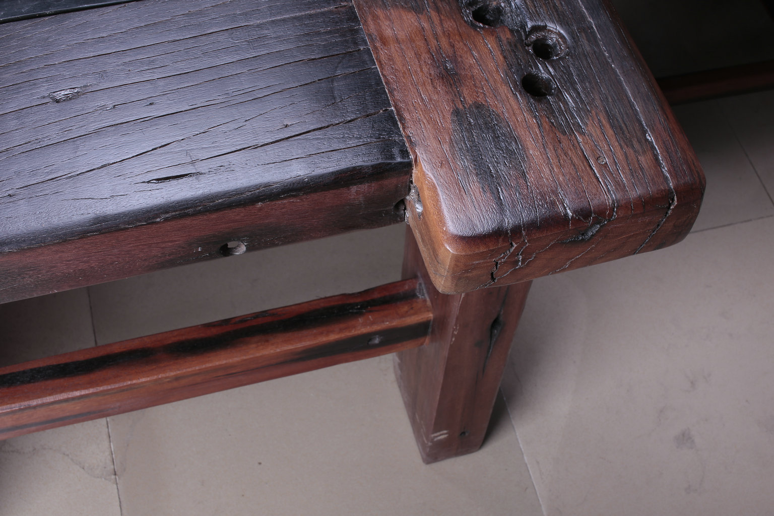 百年古船木 船木家具 船木茶台 实木茶桌