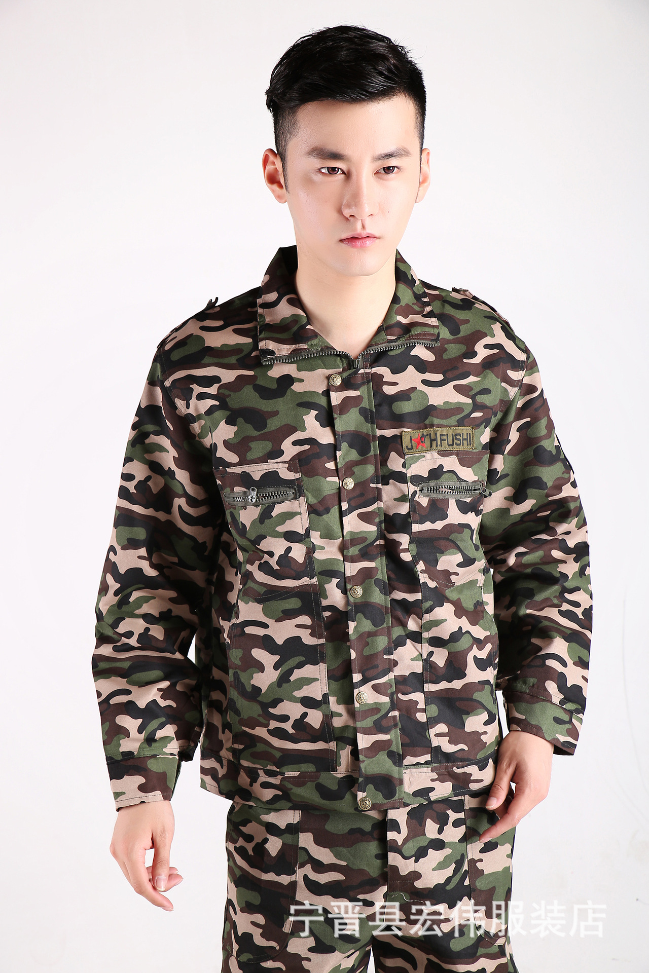 批发定制户外劳保迷彩服套装丛林男士军装野战学生军训服厂家直销