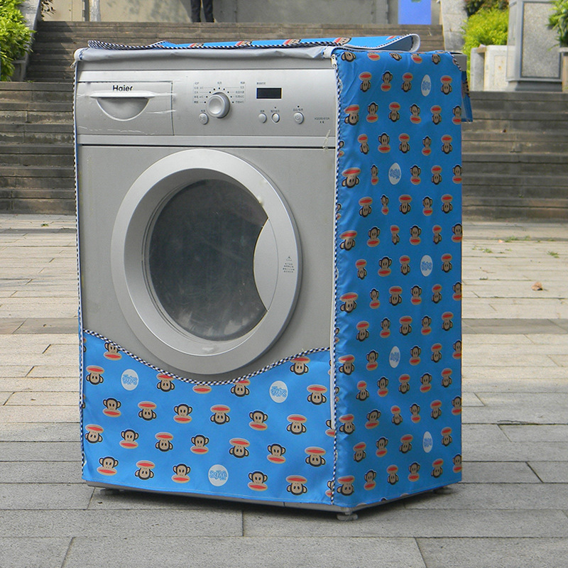 厂家批发防水防晒洗衣机罩 全自动滚筒大嘴猴涂银印花防尘罩外套