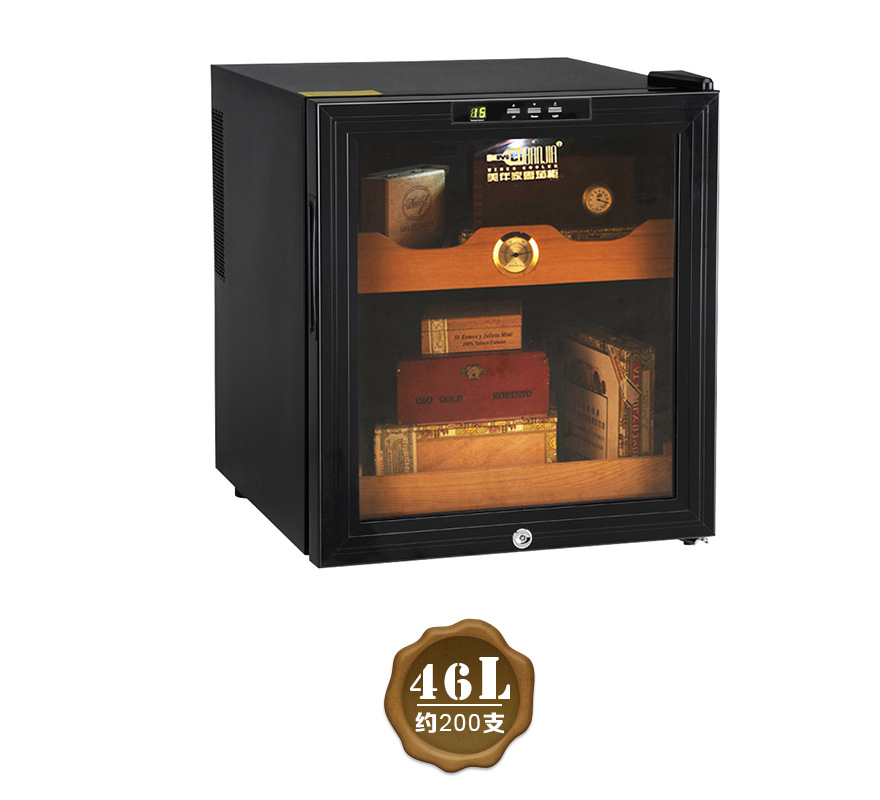美伴家厂家雪茄柜小型电子雪茄柜雪茄展示柜恒温恒湿仿木纹雪茄柜