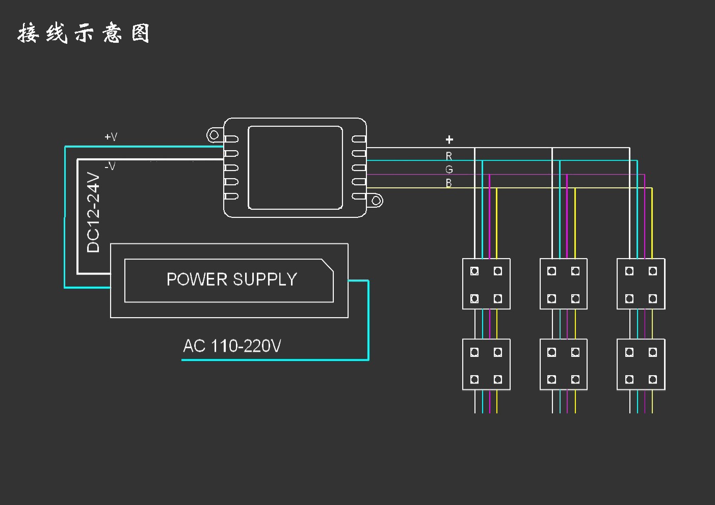 rgb12v接口接线图图片