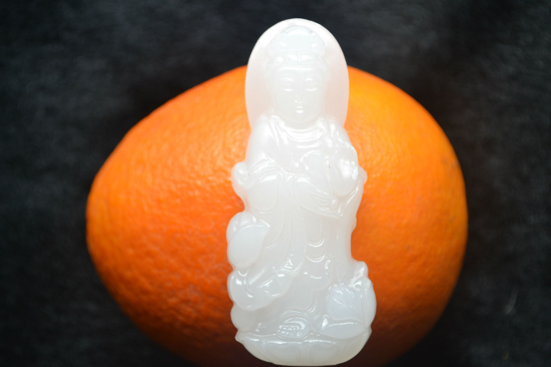 天然阿富汗白玉观音吊坠 羊脂级白玉男士时尚挂件 保平安