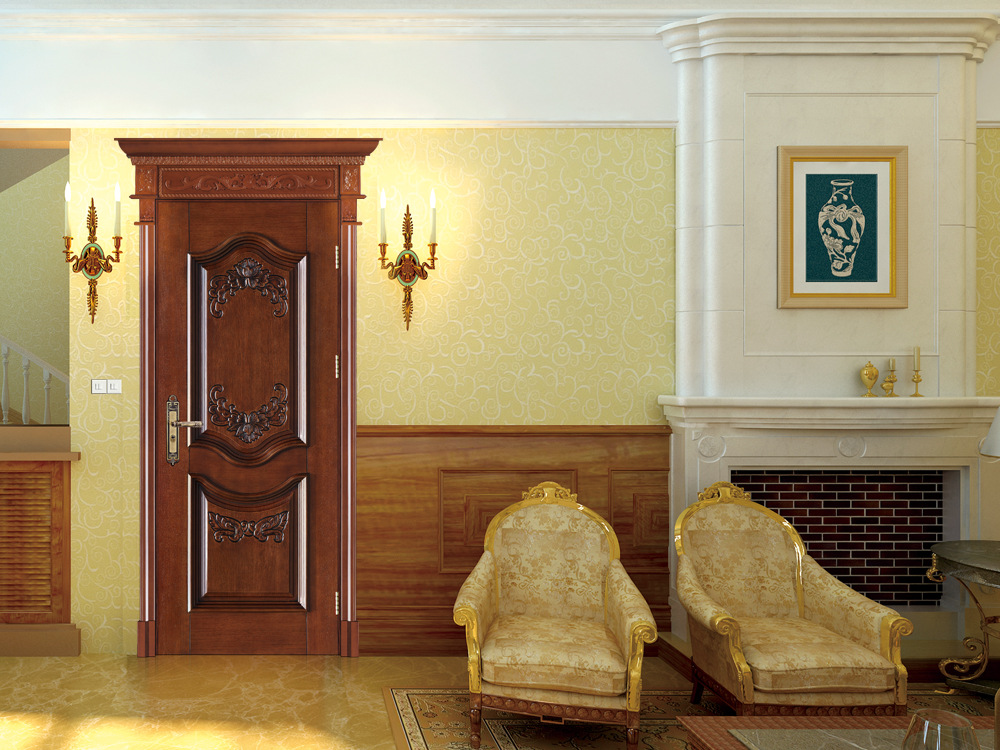 2016款厂家生产花梨原木门黄花梨原木实木门