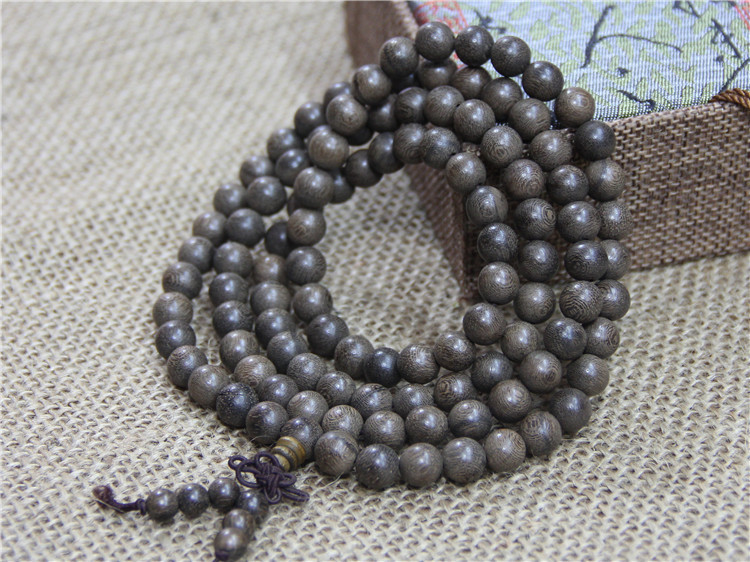【厂家直销批发精品虎沉佛珠手链6-8mm手串108颗虎纹