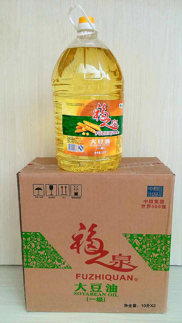 中粮出品植物油 福之泉大豆油10l*2/箱 食用一级大豆食用油大豆油