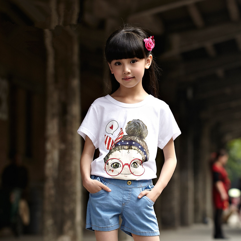 库存地摊货源 外贸童装短袖t恤批发 2015新款韩版儿童半袖打底衫