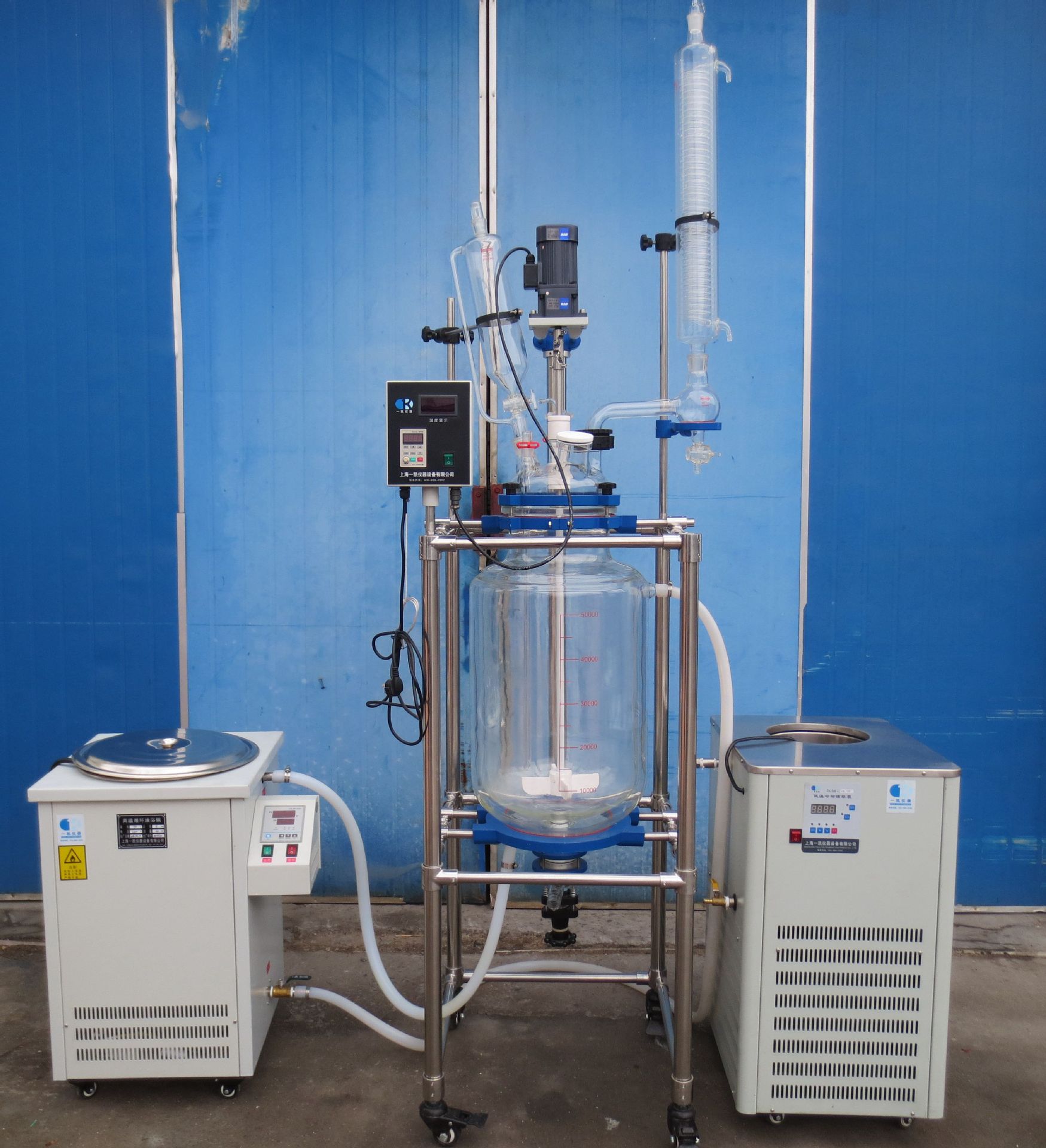 上海一凯长期供应平盖式双层玻璃反应釜 质优价廉 欢迎选购