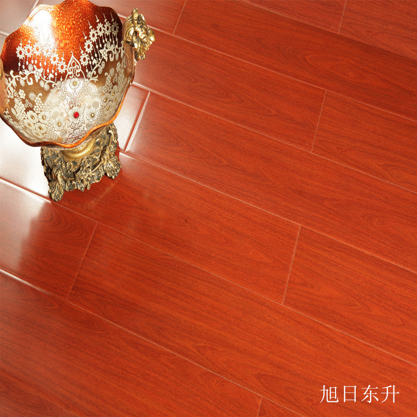 安徽滁州嘉恒强化复合木地板 12mm 高光亮面 红色系列 卧室客厅家装