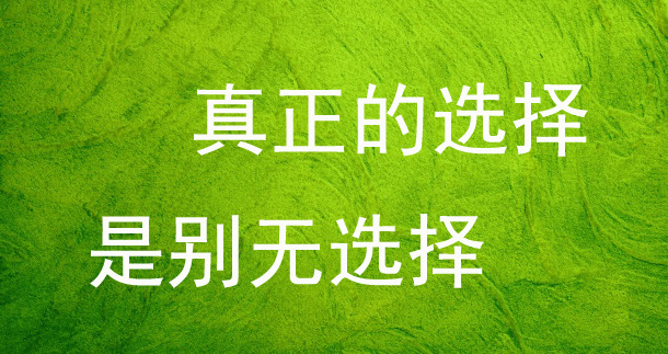 真正的选择,是别无选择!