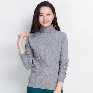 时尚翻领毛衣女冬