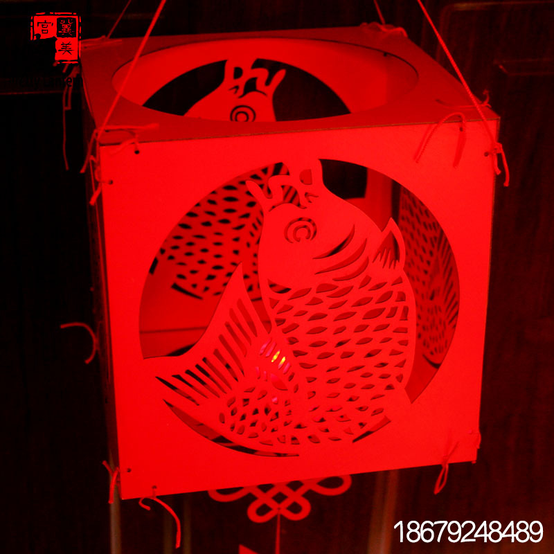 开业专用恭喜发财植绒面料婚庆布置装饰大红植绒布灯笼 灯笼批发