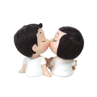 d397m亲亲甜蜜小可爱(中号) 七夕节最佳礼品 磁吸娃娃 树脂工艺品