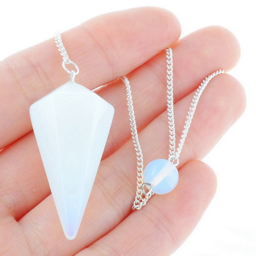 新款 速卖通亚马逊 欧美外贸饰品批发 镀银 蛋白石 灵摆 pendulum