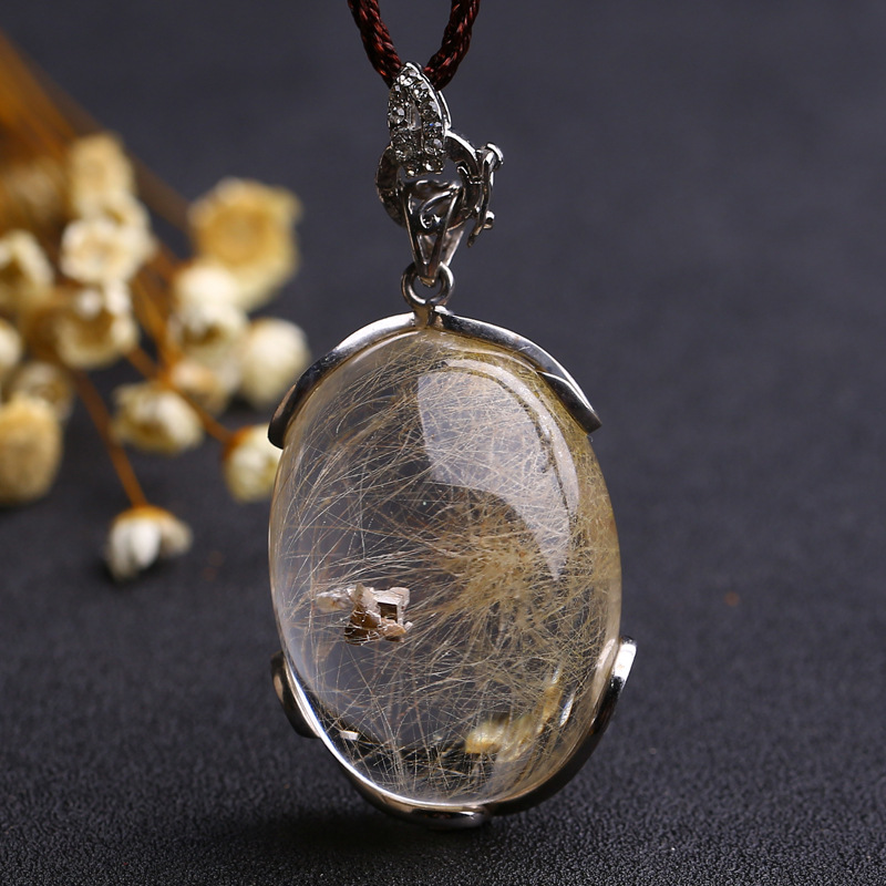 一物一图00130#天然发晶黄铁矿全包体吊坠配北大鉴定证书