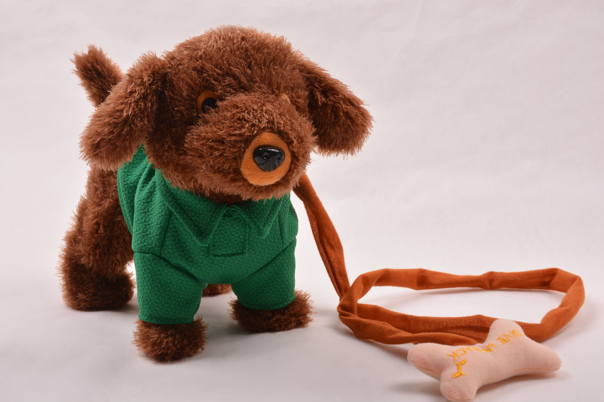 爆款电动单首音乐走路扭屁股牵绳泰迪狗幼儿毛绒玩具儿童生日礼物