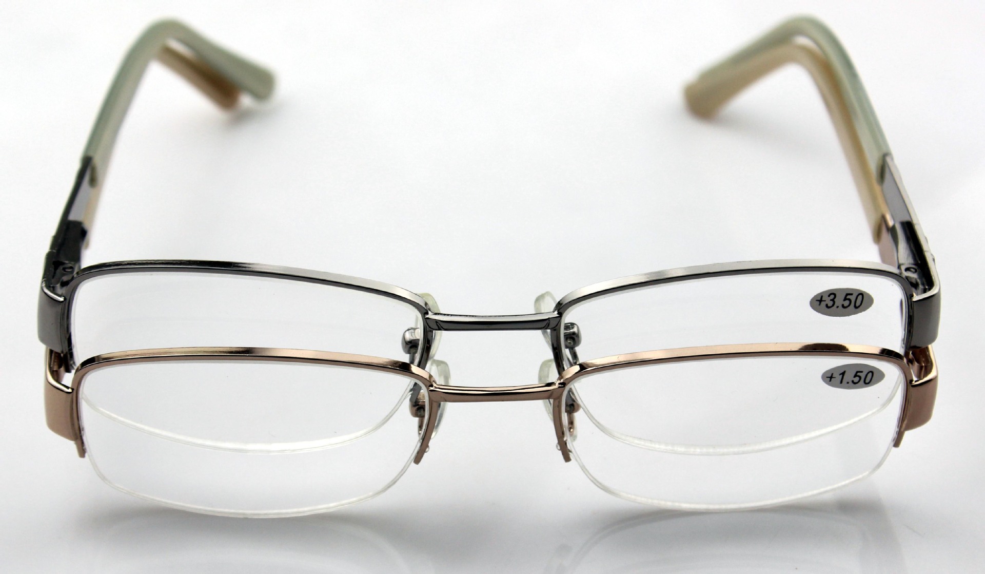 弹簧腿金属半框鱼丝老花镜 地摊老花镜批发 老人眼镜低价批发