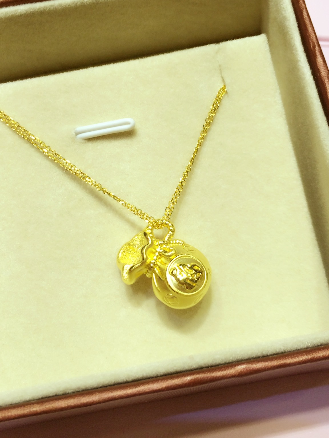 3d硬金 999千足金黄金福袋吊坠 厂家批发