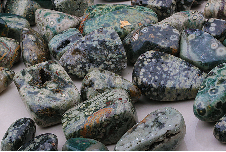 时尚流行精品海洋玛瑙 天然海洋化石 海洋玛瑙原石抛光摆件批发