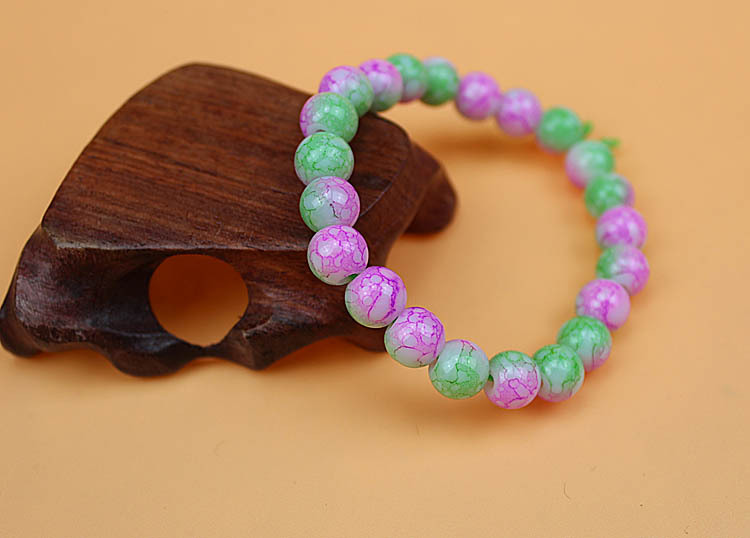 玻璃珠手串 星空色仿玛瑙手珠佛珠手链 女款饰品批发细款8mm星空