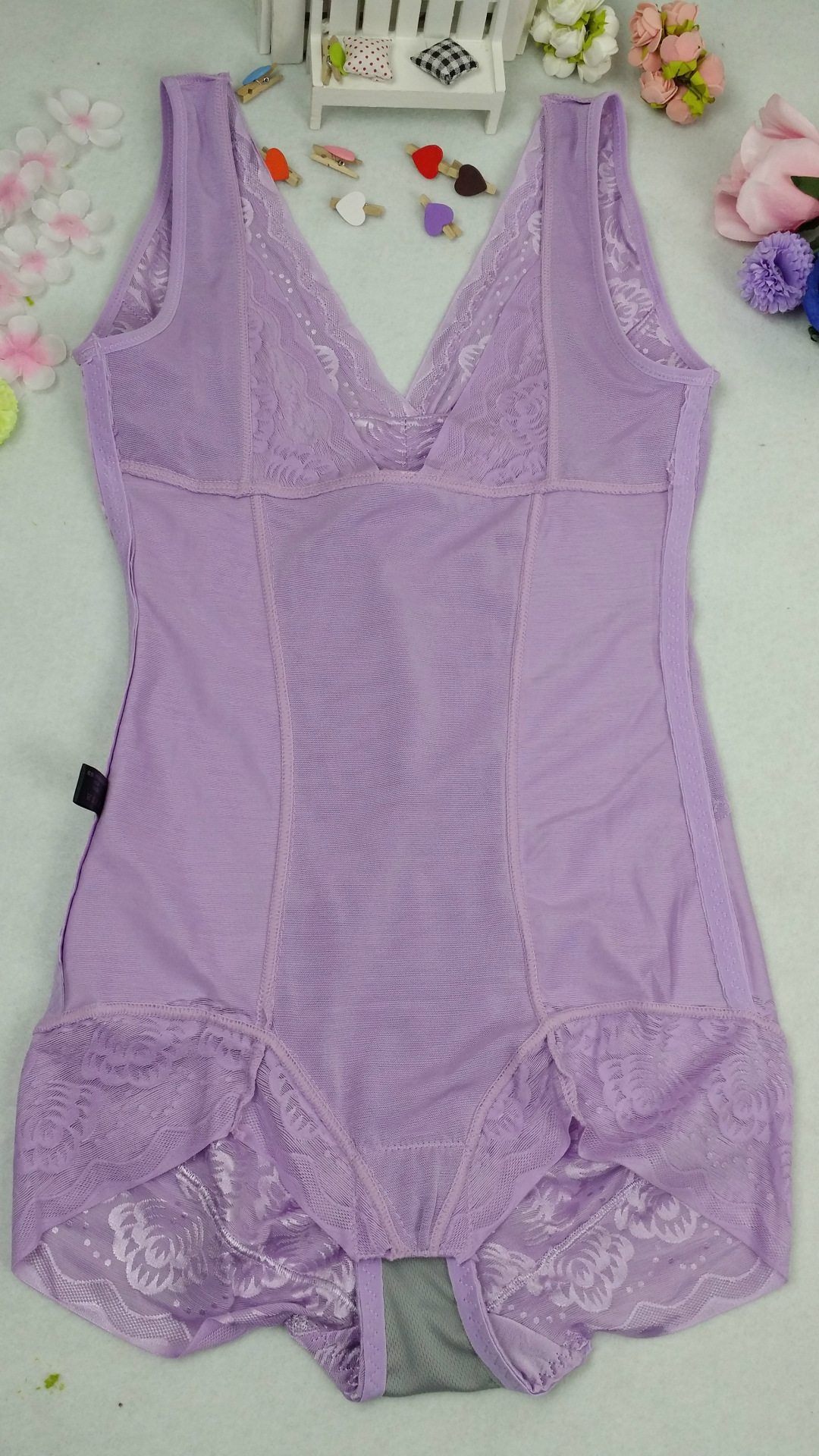 2015春夏季新款瘦身连体三角裤 聚拢调节蕾丝托胸连体塑身衣