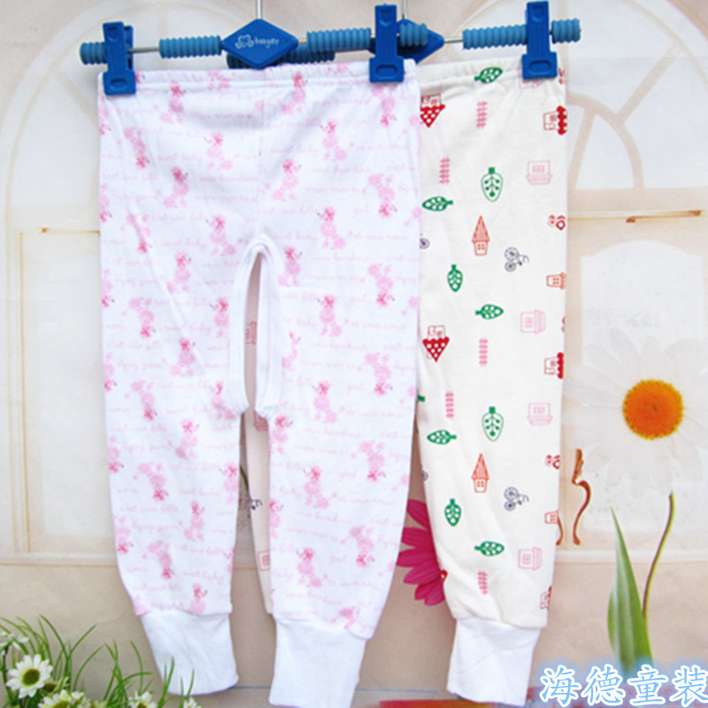 厂家批发婴儿开裆裤棉毛裤50# 开档秋裤 打底裤 儿童全棉开裆裤