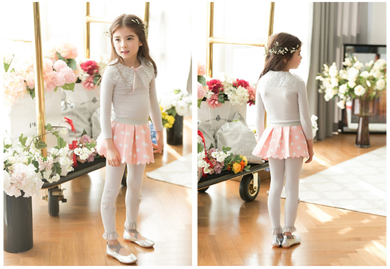 pink ideal 女童打底裤厂家批发 纯棉花朵打底裤儿童长裤 330725