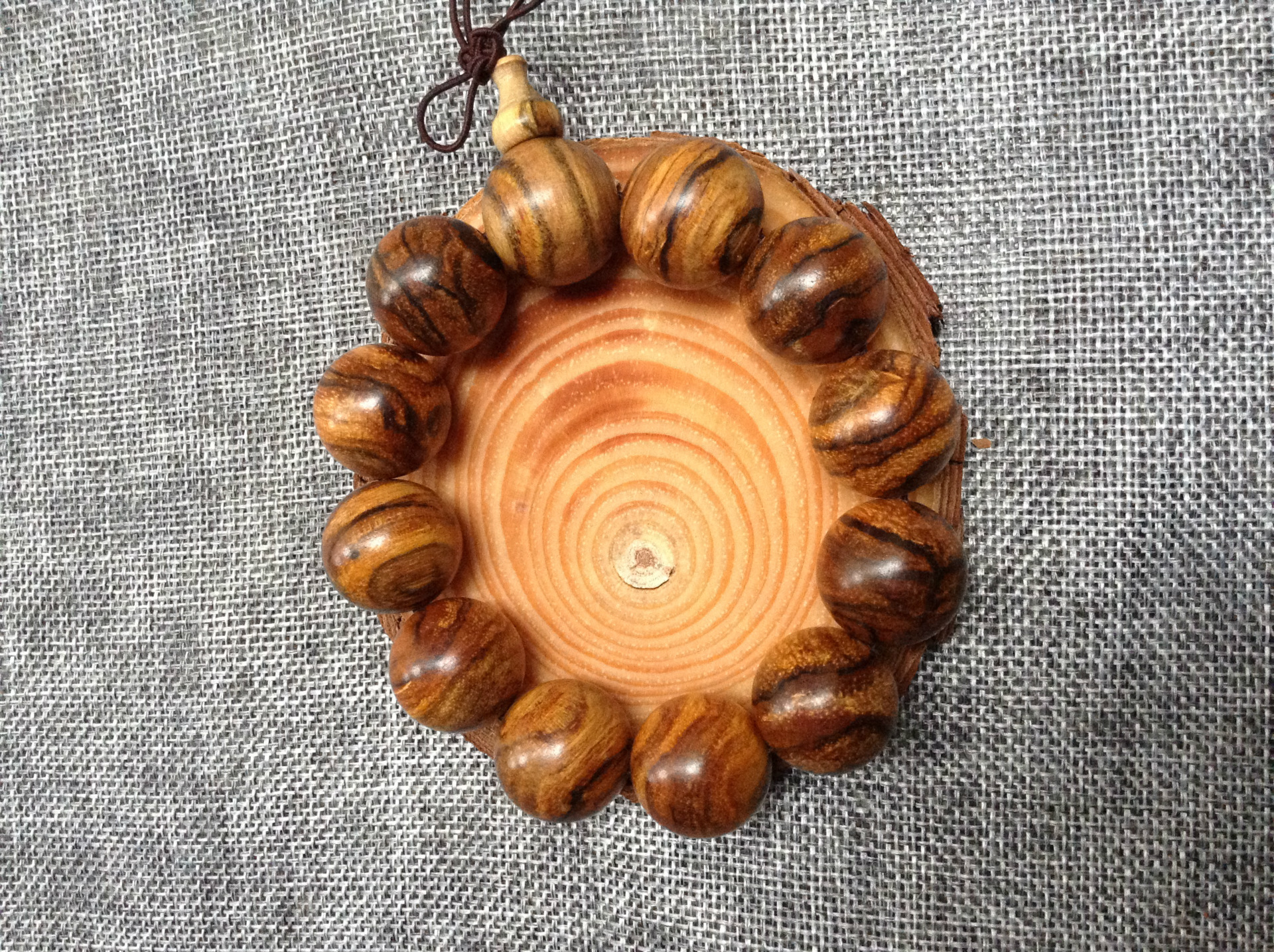 天然清香虎斑纹花奇楠手串 25mm*10颗 多规格 男士转运佛珠手链