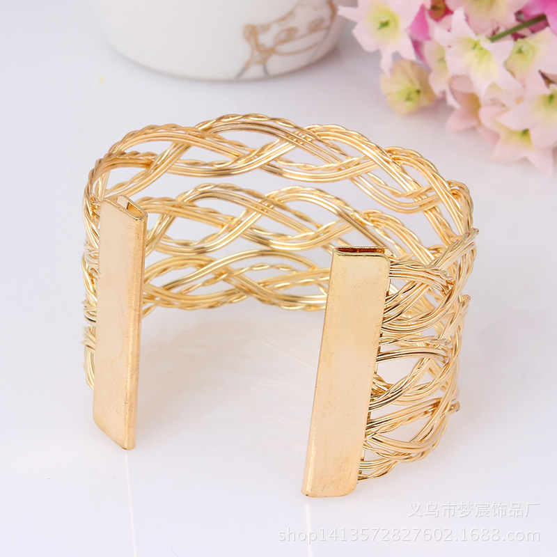 新款首饰时尚 开口铁丝手工制作手镯p