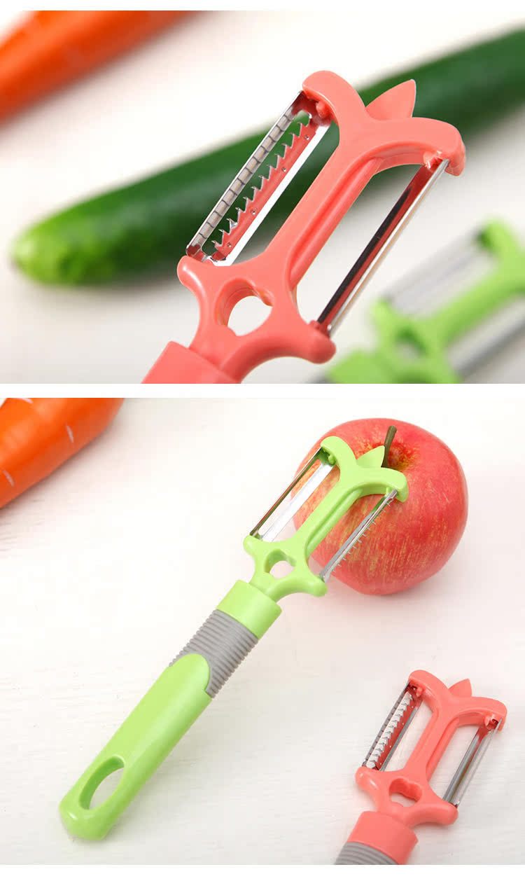 日用百货 厨房工具 刨子,削皮器 > 批发三合一多功能果蔬削皮器 瓜果