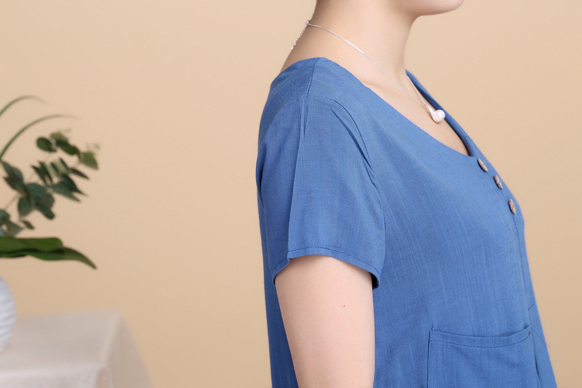 中老年女装-批发新款中老年短袖心领韩版女式t恤 中年