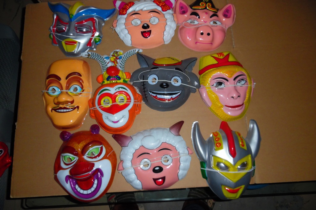 儿童面具 卡通薄面具 塑料面具带绳子 幼儿园表演 儿童玩具批发