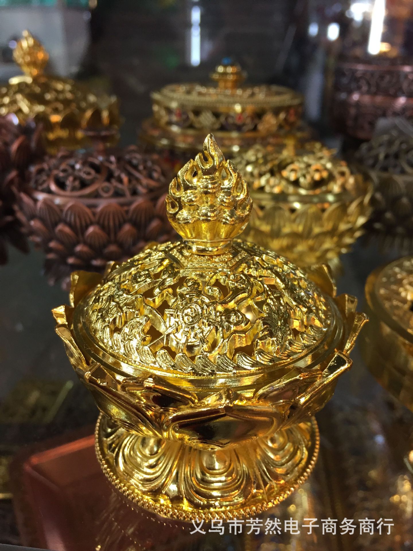 厂家特价批发小号莲花香炉吉祥八宝香炉合金香炉佛教宗教用品批发