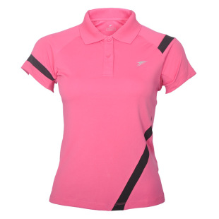 金莱克夏季短袖运动翻领t恤女款撞色线条透气运动休闲t恤22201154