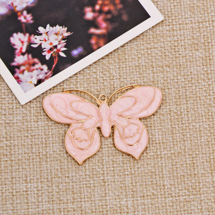 义乌厂家直销手机周边 diy饰品配件金边蝴蝶图案 配饰 挂饰