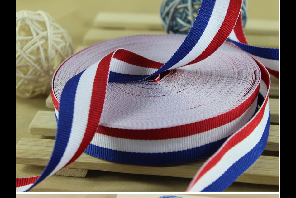 红白蓝间条织带 三色横纹织带 可定制不同颜色规格 厂家直销
