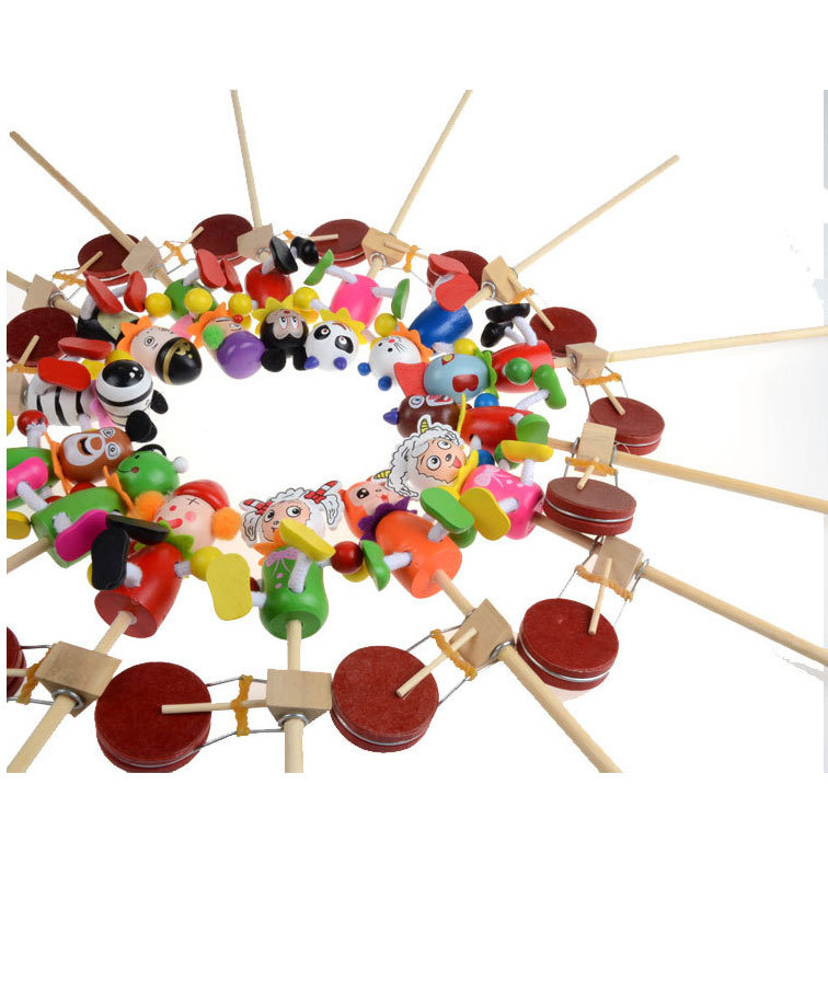 批发益智摇摇鼓木偶 卡通手摇鼓木制儿童小玩具 夜市地摊热卖玩具