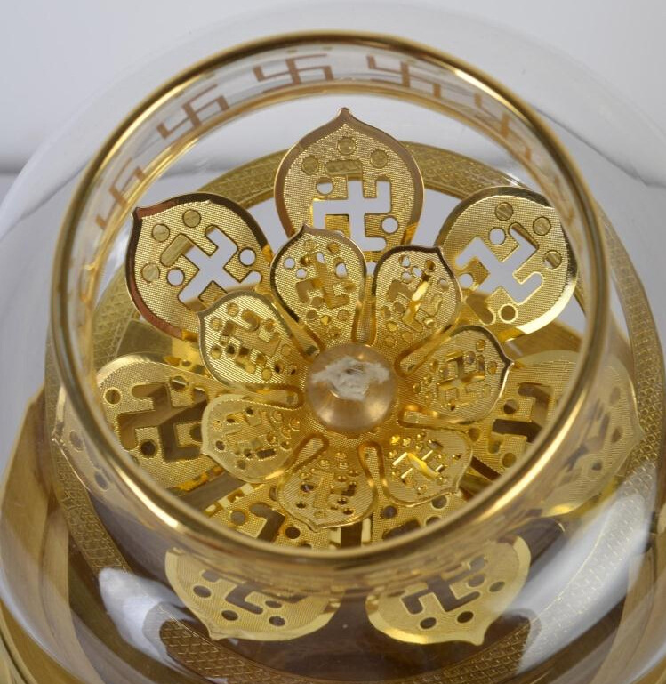 佛教用品 铜油灯铜调光油灯 莲花进宝调光油灯 仿古油灯 - 宗教用品