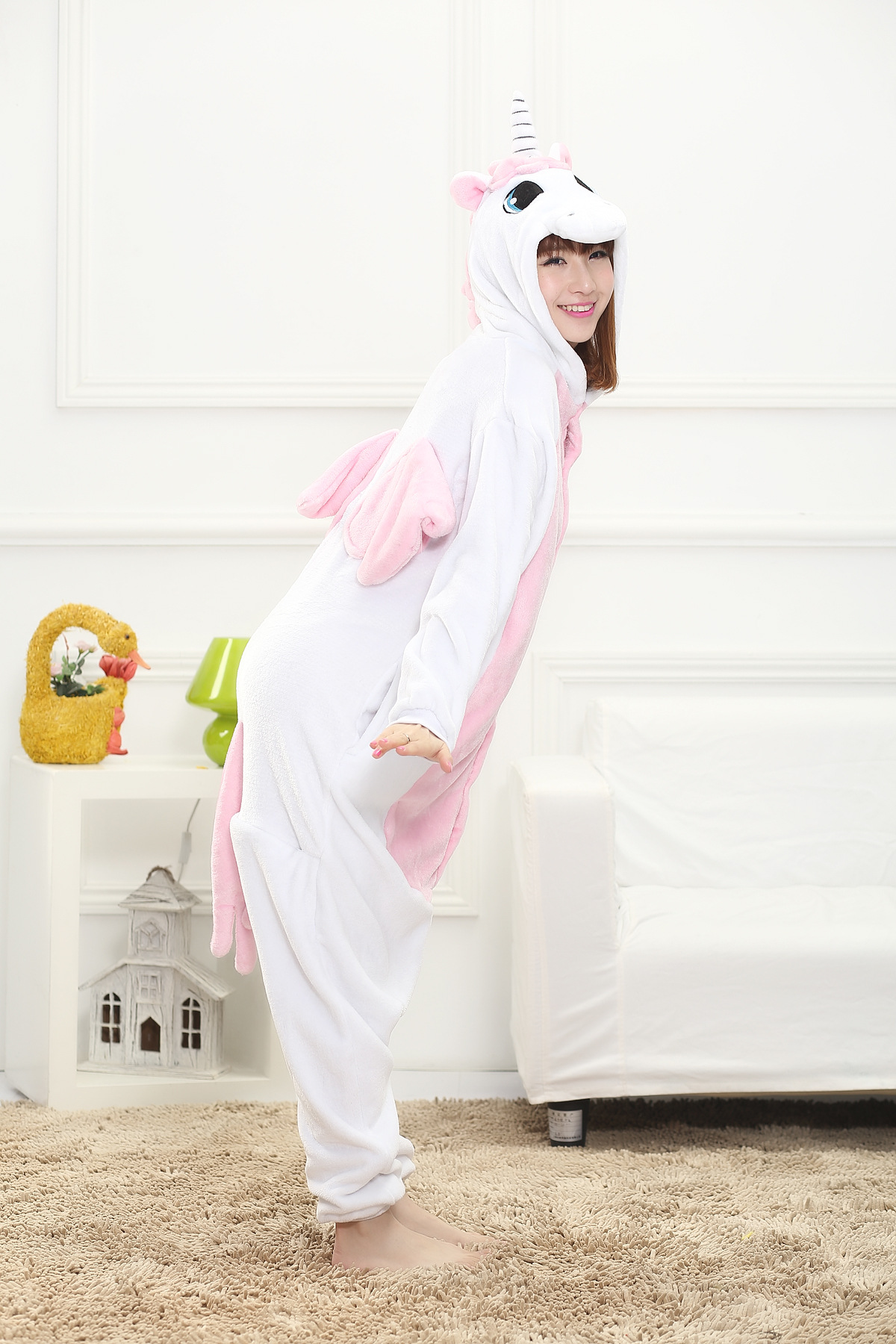 冬季新款 粉色独角兽秋装新款男女情侣卡通动物连体睡衣厂家直销